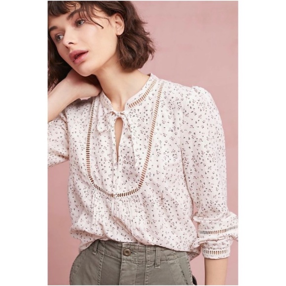 NWT MCGUIRE Denim Lillet Blouse - Picture 2 of 15